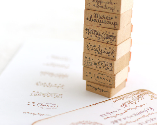 ミニスタンプ☆日付回転印に組み合わせ 手帳やメッセージカード