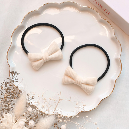 ヘアゴム ベビーヘアクリップ シンプルコーデュロイリボン1〜5