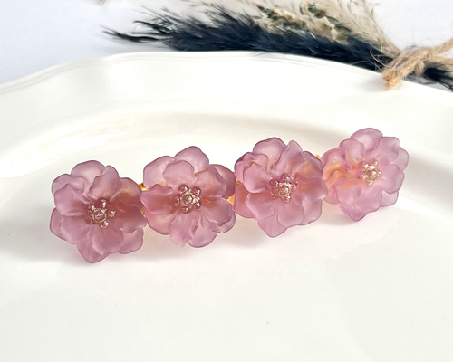 艶消しフラワーのバレッタ バレッタ amyuka 通販 16801824