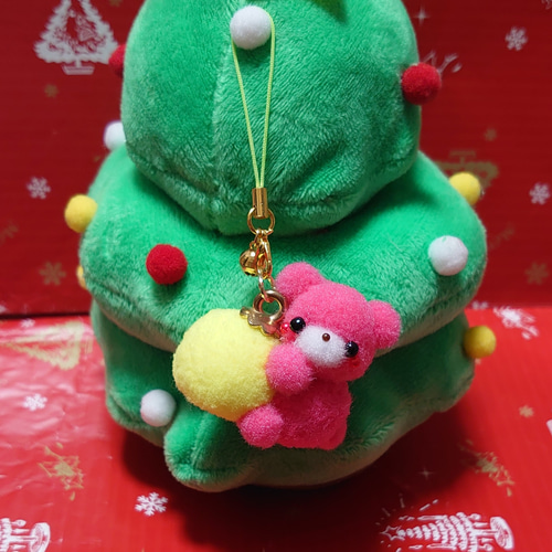 美昇様クリスマス ポンポンぬいぐるみセット ☆Xmas☆ポンポンマスコット♪抱きつきくまちゃん♡オーナメント♡蛍光