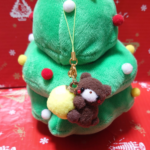 美昇様クリスマス ポンポンぬいぐるみセット ☆Xmas☆ポンポンマスコット♪抱きつきくまちゃん♡オーナメント♡蛍光