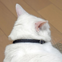猫の首輪　アンティーク調メタリックトリミングブレード①　ブラック 5枚目の画像