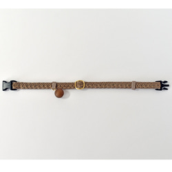 猫の首輪　アンティーク調メタリックトリミングブレード②　ブラウン 2枚目の画像