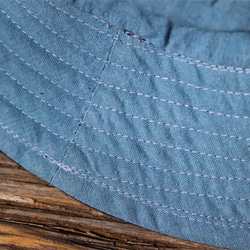 帽子 バケットハット シンプル 春夏秋冬用 草木染め コットン100% 两面　藍色 藍染 6枚目の画像