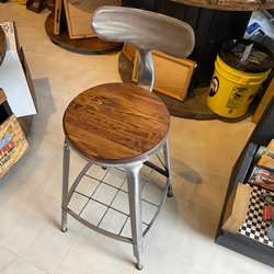 在庫あり　即納　Ok  Hotaru 椅子　キッチン　　リビング　ダーク　アイアン　家具　天然木　無垢材 1枚目の画像