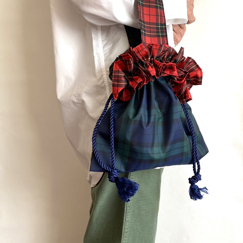 HOLIDAY フリル　巾着　バッグ　Blue fit=scale-down,w=1200