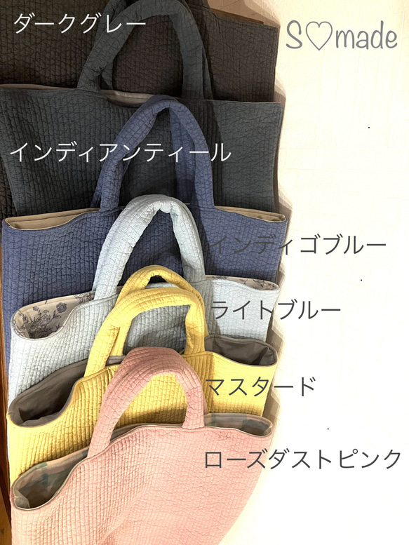 【単品】ヌビキルト♡手提げバッグ(6カラー) 1枚目の画像