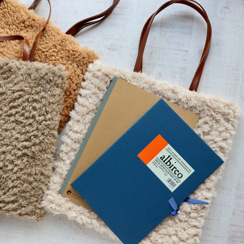 New!】ふわもこプードルファーのしかくトートバッグ 〜ブラック