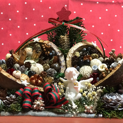 X'mas》超早割北欧の森の大き目クリスマスリース 31cm（15000円⇒13500