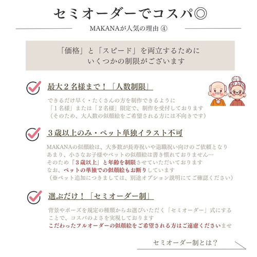 お急ぎ便】似顔絵 メッセージ 名前詩 ｜ 額縁入りポエム ｜ 還暦・古希