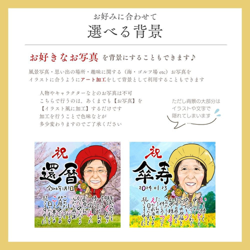 お急ぎ便】似顔絵 メッセージ 名前詩 ｜ 額縁入りポエム ｜ 還暦・古希
