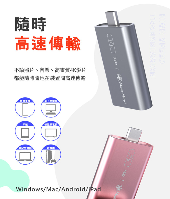 Meet Mind USB3.2 Gen1 SSD ミニ ソリッド ステート フラッシュ ドライブ 128GB 7枚目の画像