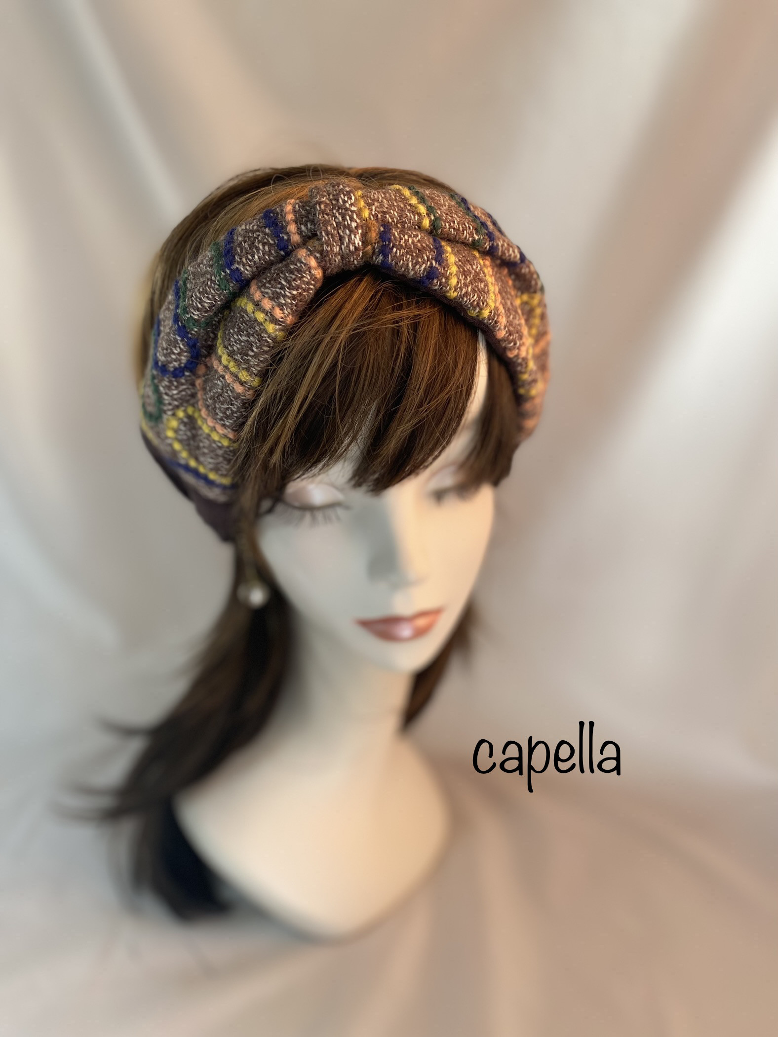 ⭐️capella⭐️ミナペルホネン タルト刺繍大人のリボン風ターバン 