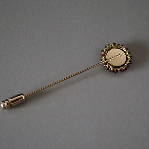 yone　パールビーズフリンジブローチ　フランスヴィンテージ　ピン boutonniere｜男性への贈り物に フランスヴィンテージビーズ使用