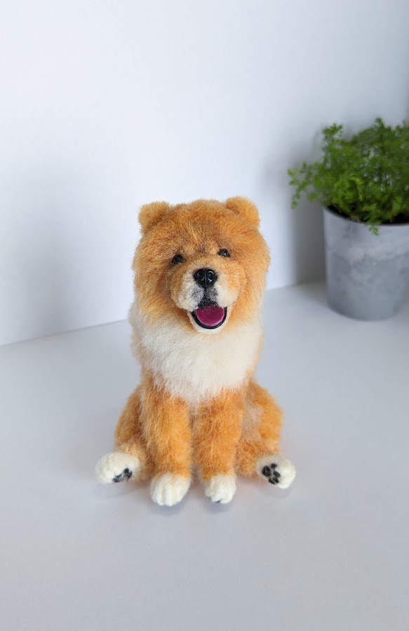 【50％OFF】 羊毛フェルト チャウチャウ ぬいぐるみ 羊毛 送料無料 置き物 犬 羊毛フェルト