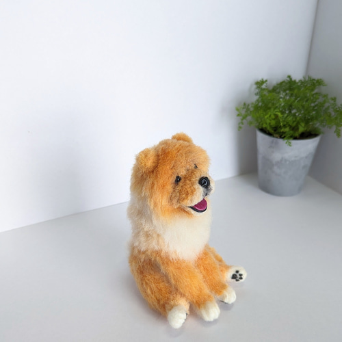 チャウチャウ 羊毛フェルト ぬいぐるみ 犬 置き物 送料無料 羊毛