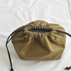 シンプルな洗える保冷保温ランチ巾着(コットン) 4枚目の画像