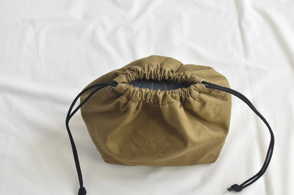 シンプルな洗える保冷保温ランチ巾着(コットン) 4枚目の画像