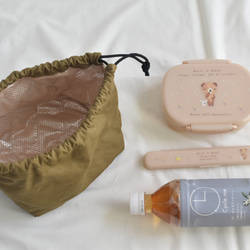 シンプルな洗える保冷保温ランチ巾着(コットン) 5枚目の画像