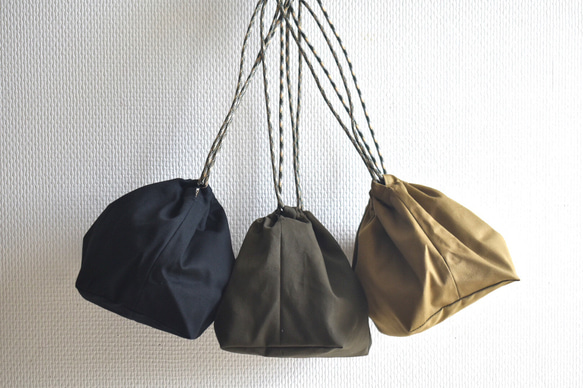 シンプルな洗える保冷保温ランチ巾着(コットン) 2枚目の画像