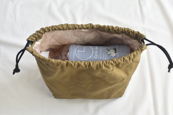 シンプルな洗える保冷保温ランチ巾着(コットン) 6枚目の画像