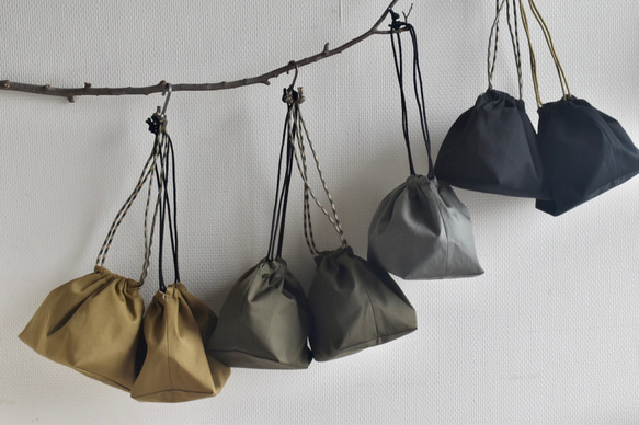 シンプルな洗える保冷保温ランチ巾着(コットン) 1枚目の画像