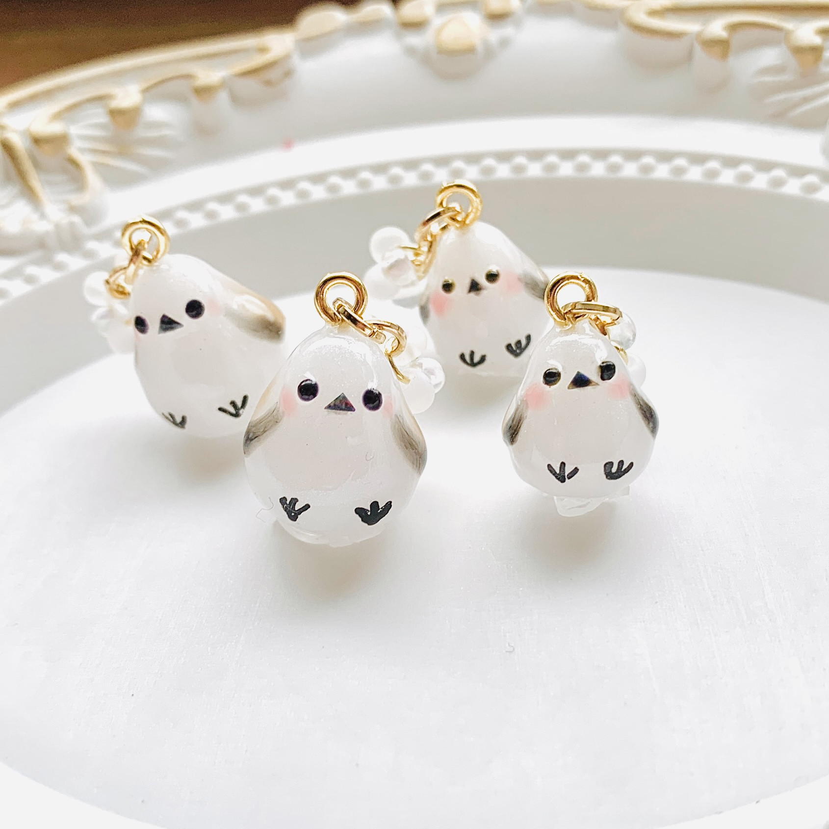 HMイヤリングゴールド系シマエナガ