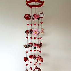 壁掛け吊るし雛⑥ かわいい吊るし飾り 1点物 桃の節句 ひな祭り