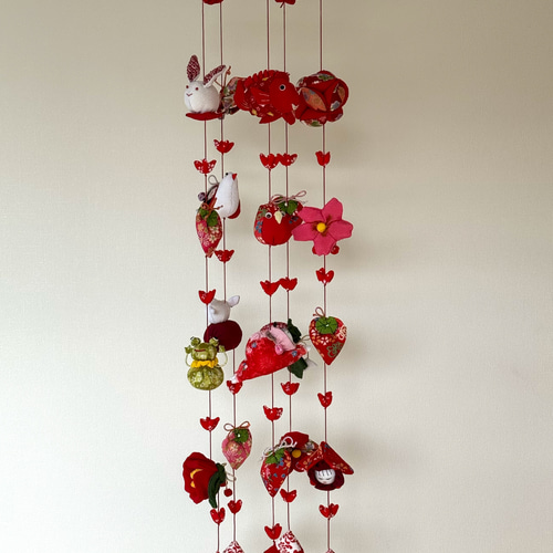 初節句のお祝い出産祝いに♪③ かわいい吊るし雛 1点物 桃の節句