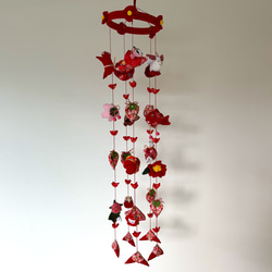 壁掛け吊るし雛⑥ かわいい吊るし飾り 1点物 桃の節句 ひな祭り