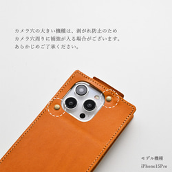 iPhone限定 スタンド付スマホケース 縦開き 栃木レザー 【 Sジーンズ 】スマホショルダー ギフト AF01M 9枚目の画像