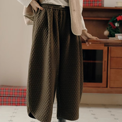 バルーン型パンツ　中綿キルティング　秋冬向パンツ 13枚目の画像