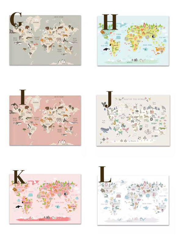 新品　知育　アートポスター　世界地図　英語　教育　勉強　モンテッソーリ 7枚目の画像