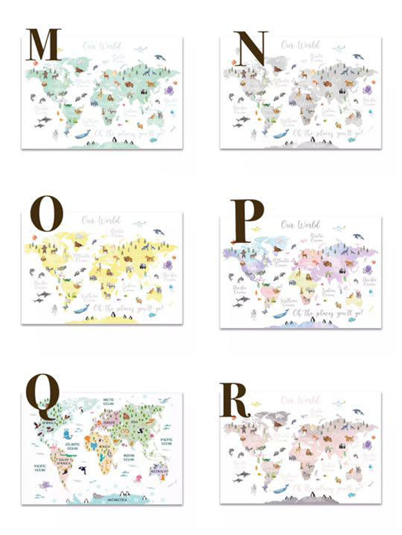新品　知育　アートポスター　世界地図　英語　教育　勉強　モンテッソーリ 8枚目の画像