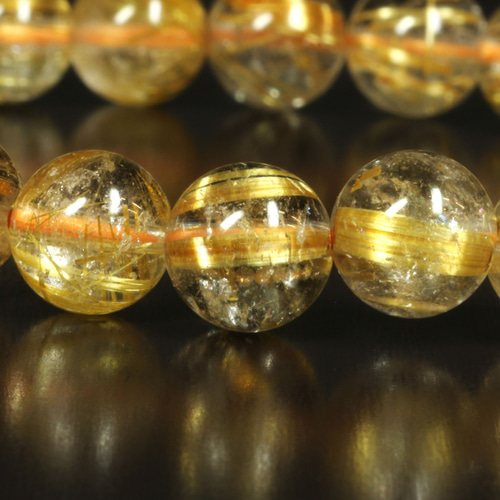 タイチンルチルタイガー 希少]タイガータイチンルチルクォーツ丸玉/スフィア（直径43.3mm