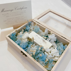 ゆーき様　結婚証明書】　ドライフラワー　ゲスト参加型　おしゃれ　紫陽花 楽天市場】シャンペトルフラワー 結婚証明書 ゲスト参加型 40名