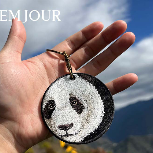 キーホルダー 動物 刺繍 アニマル チャーム パンダ ブラック キーホルダー 動物 刺繍 アニマル チャーム パンダ ブラック