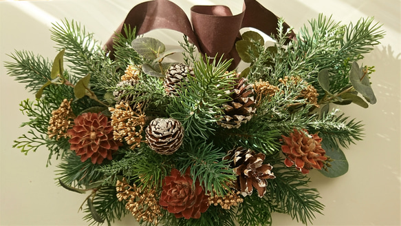針葉樹と木の実のクリスマス ハーフリース レッドベリー入り 7枚目の画像