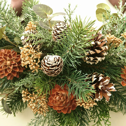 針葉樹と木の実のクリスマス ハーフリース レッドベリー入り 6枚目の画像
