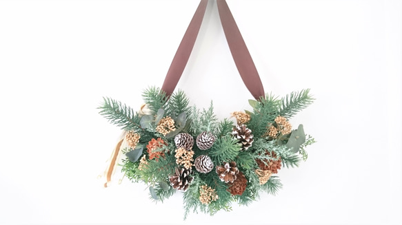 針葉樹と木の実のクリスマス ハーフリース レッドベリー入り 8枚目の画像