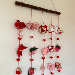 壁掛け吊るし雛②   かわいい吊るし飾り　１点物　桃の節句　ひな祭り　　雛人形 6枚目の画像
