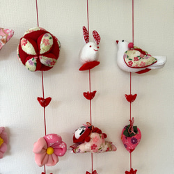 壁掛け吊るし雛②   かわいい吊るし飾り　１点物　桃の節句　ひな祭り　　雛人形 8枚目の画像