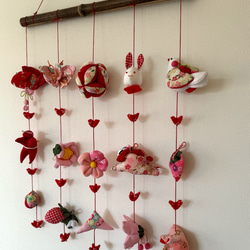 壁掛け吊るし雛②   かわいい吊るし飾り　１点物　桃の節句　ひな祭り　　雛人形 10枚目の画像