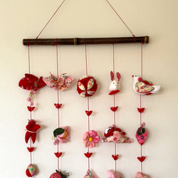 壁掛け吊るし雛②   かわいい吊るし飾り　１点物　桃の節句　ひな祭り　　雛人形 3枚目の画像