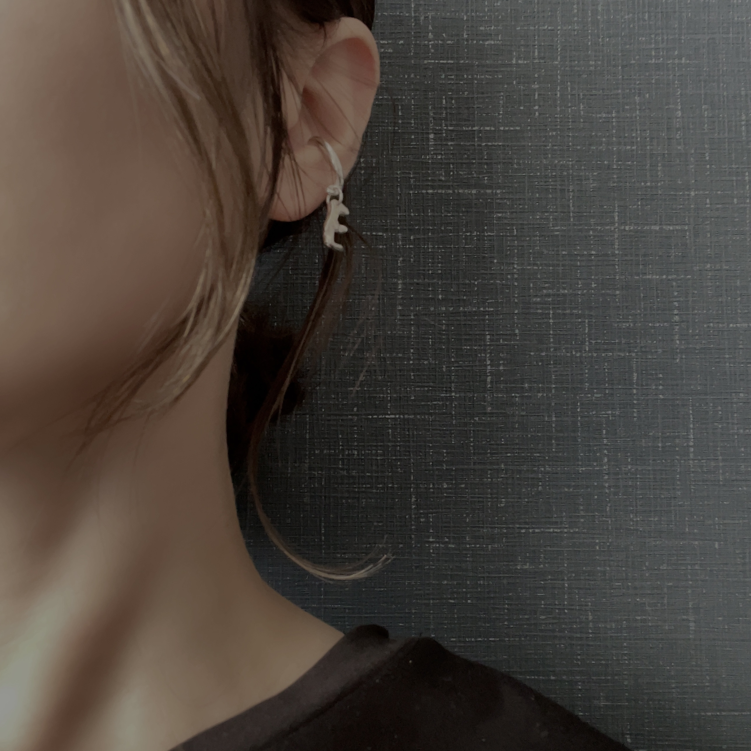 【Silver925】イニシャルのイヤーカフ（左耳用）