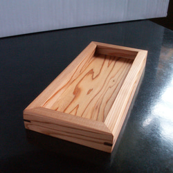 ○屋久杉・杉 木製 ペントレイ 小物置き K93c ペンケース 森の木工房