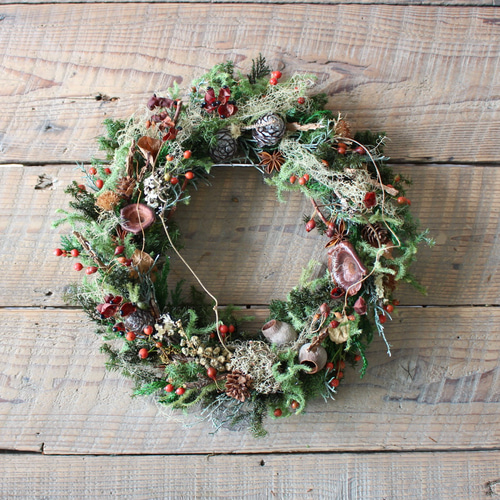 クリスマス2023・creema限定】☆一点物☆ 森のクリスマスリース リース