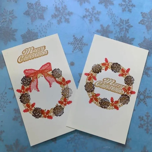 消しゴムはんこNo.338 クリスマスリースセット 消しゴムはんこNo.338