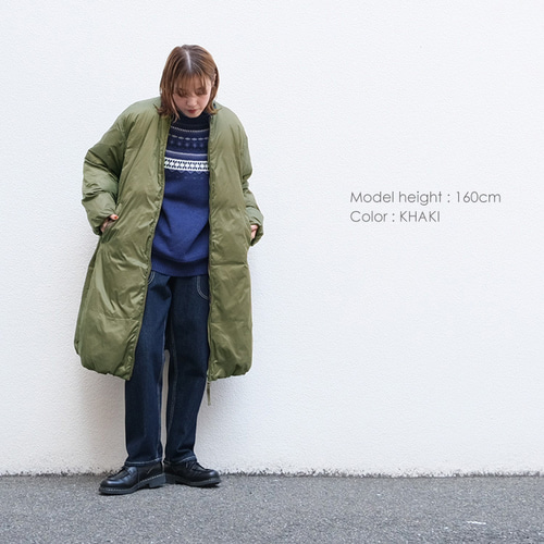 ファイバーダウン ノーカラーLコート vent blanc VBJ233594 ヴァン