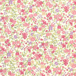 80～150size 小花柄 ピンク 総柄 前ボタン 袖なしスモック 3枚目の画像